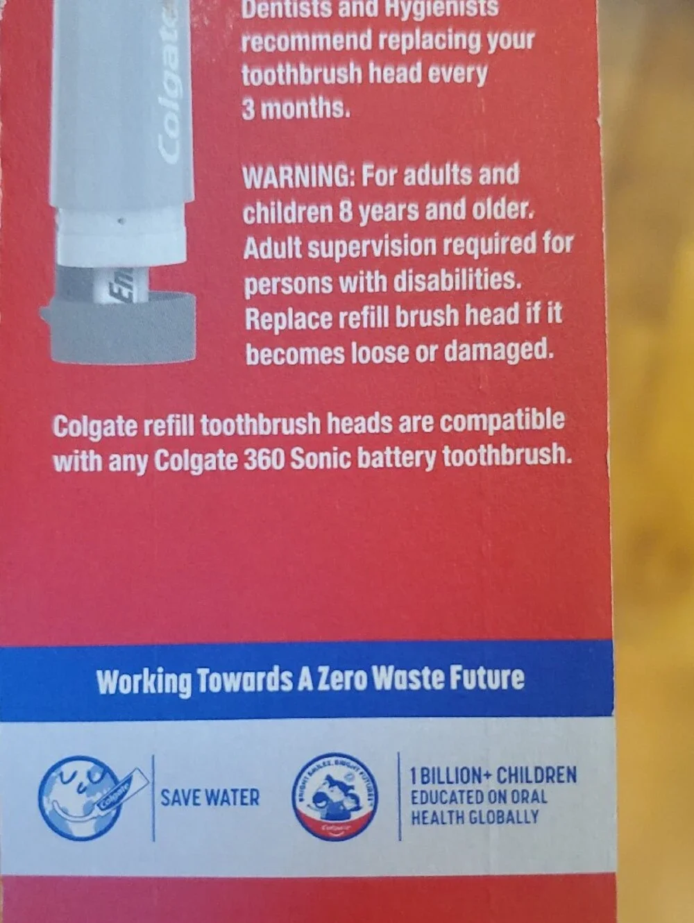 Colgate Replacement 360 Sonic Toothbrush Heads – White & Blue Bristles (2 Pack)